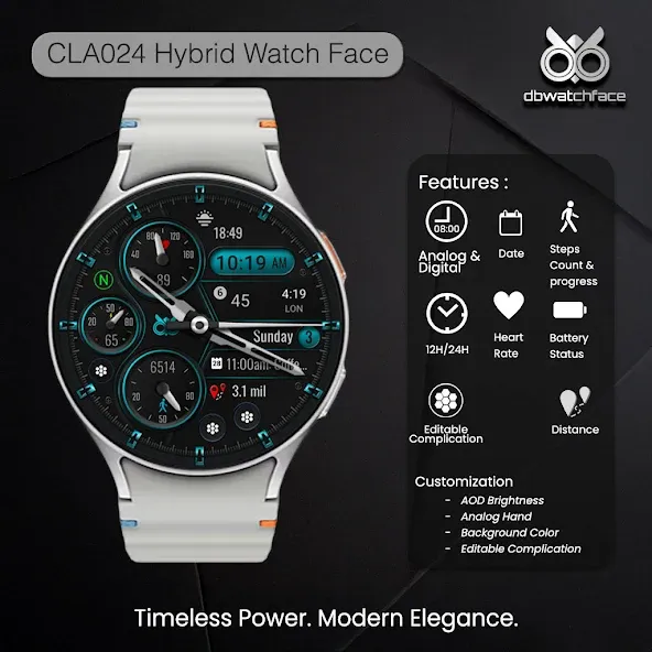 CLA024 Hybrid Watch Face screenshot 2