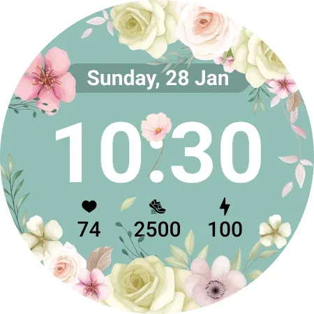 U011Flower Pastel Watch Face screenshot 17