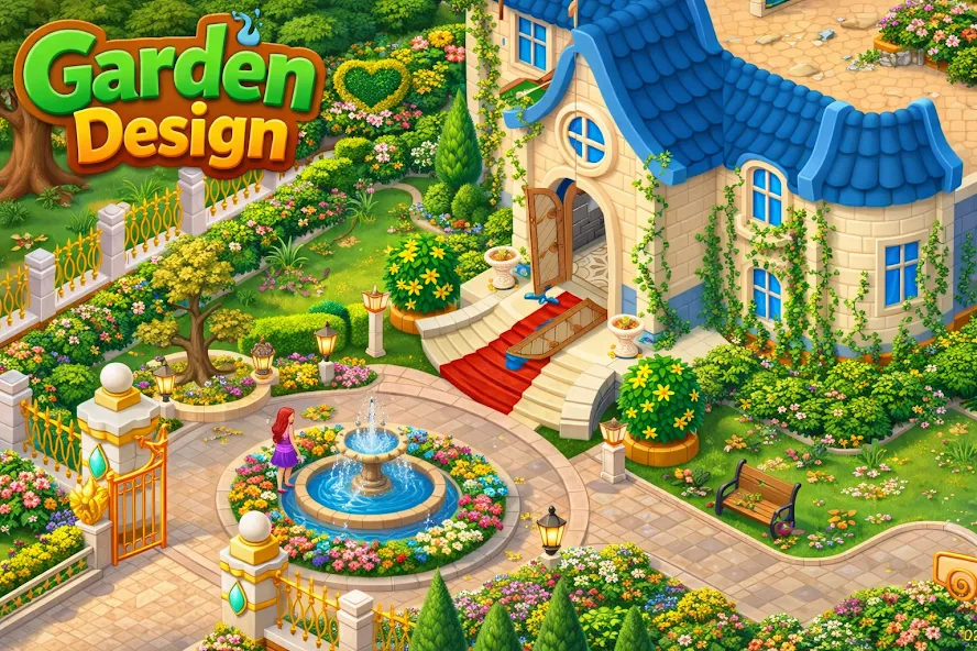 Jardin Match 3 - Déco Maison screenshot 1