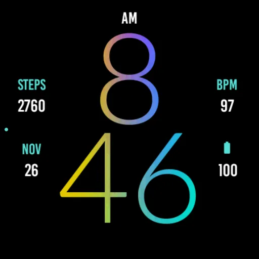 Yellow Blue Light Watch Face screenshot 5