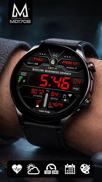 MD170B Digital watch face screenshot 6