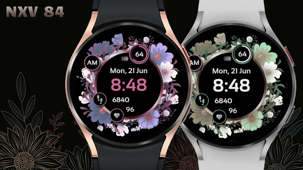 NXV84 Flora Elegant Watch Face screenshot 4