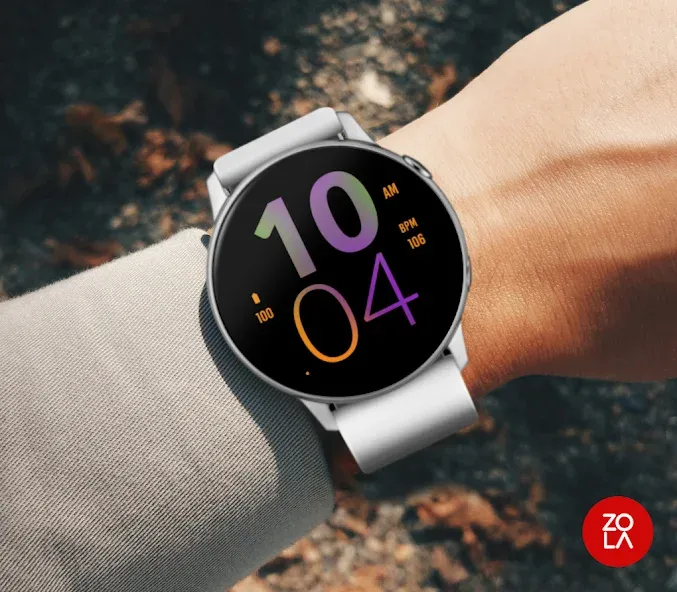 Orange Purple Large Watch Face screenshot 3