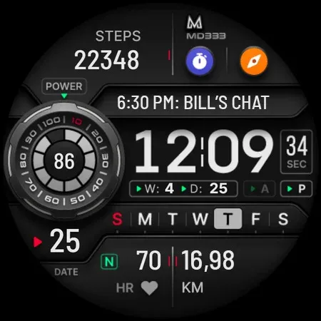 MD333 Digital watch face screenshot 8