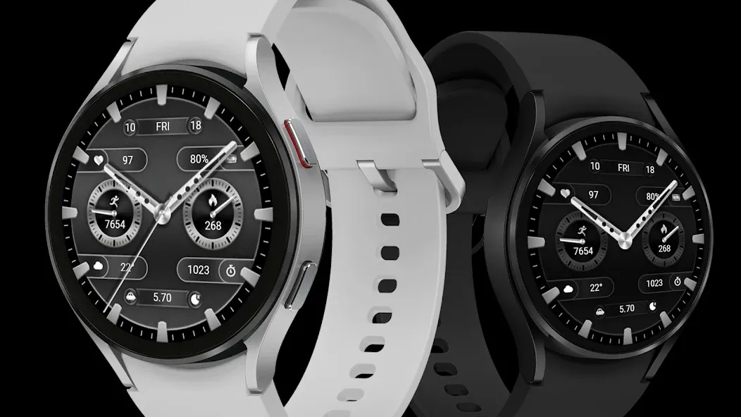 ZKin WatchFace Retro Deep Grey screenshot 3