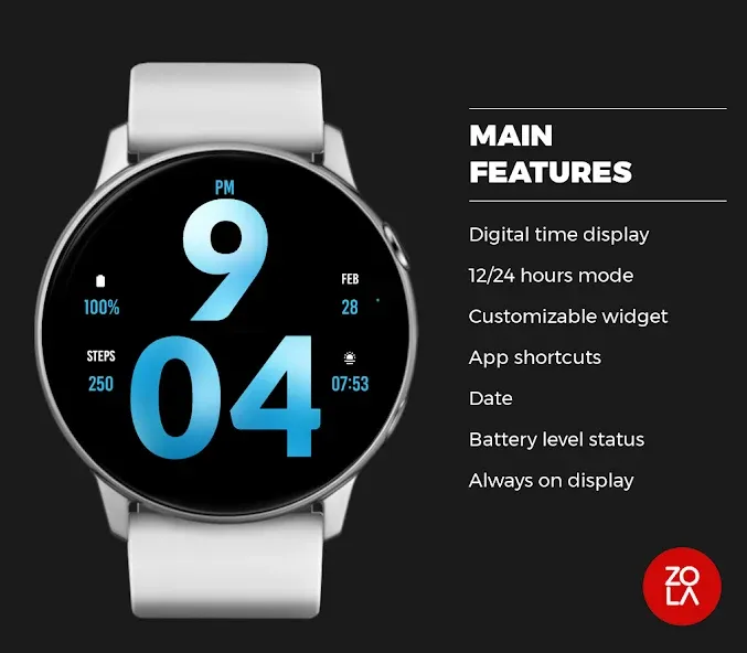 Big Blue Watch Face screenshot 2