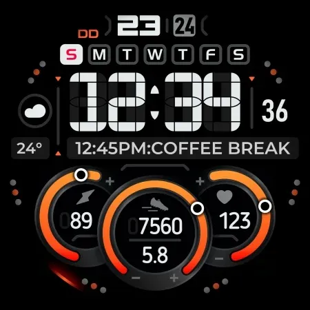 SH040 Watch Face, WearOS watch screenshot 15