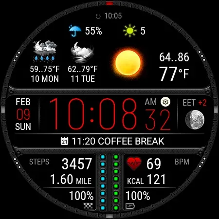 Weather watch face W7.5 screenshot 26