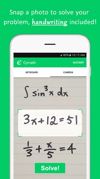 Cymath - Math Problem Solver screenshot 1