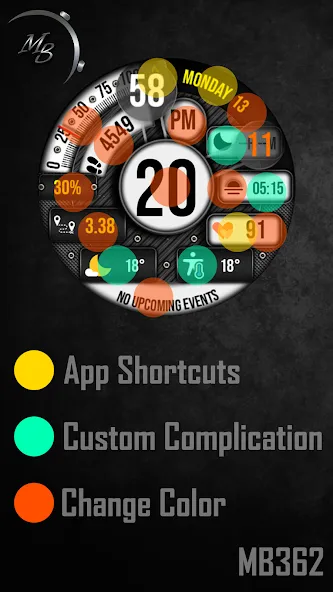 Hybrid Watch Face MB362 screenshot 6