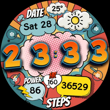 Comic Retro Digital Watch Face screenshot 26