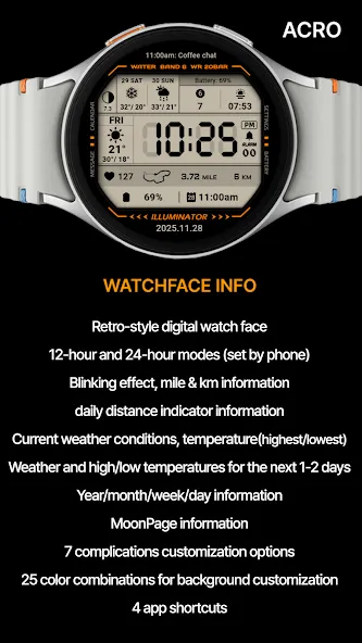 ACRO Multi G Digital Watchface screenshot 5