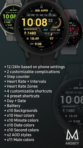 MD217 Digital watch face screenshot 2