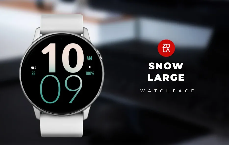 Snow Large Watch Face screenshot 1