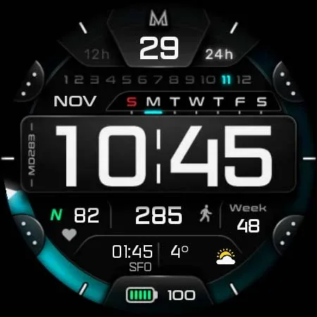 MD283 3D Digital watch face screenshot 16