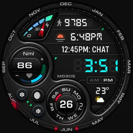 MD305 Analog watch face screenshot 34