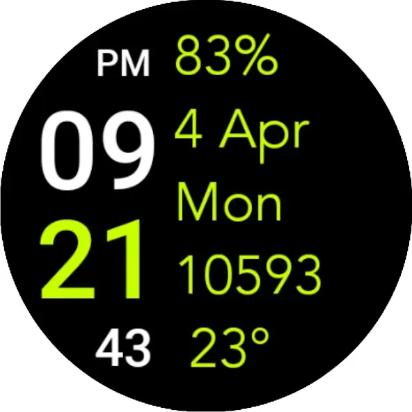 Five Big Text Watch Face screenshot 39