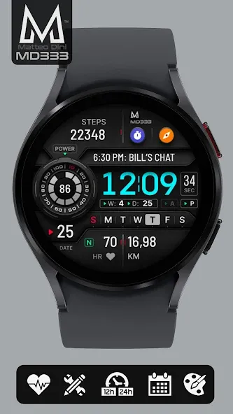 MD333 Digital watch face screenshot 6