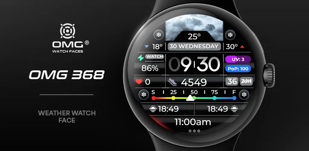 Weather Watch Face - OMG 368 screenshot 1