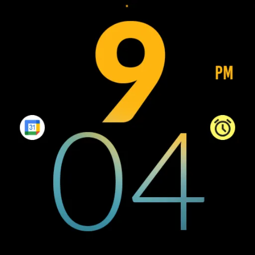 Yellow Large Watch Face screenshot 5