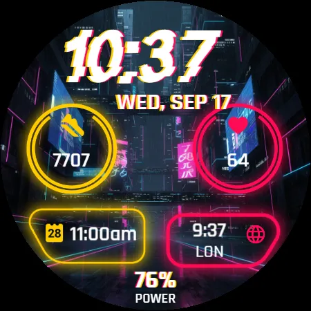 Digital watchface Neon screenshot 27