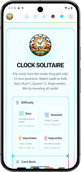 Clock Solitaire Master Offline screenshot 3