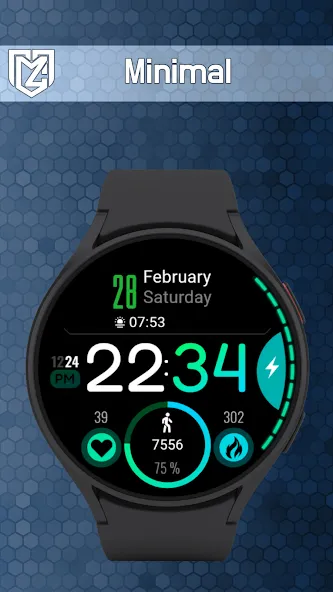 WearOs Amoled Watch Face TMZ screenshot 1