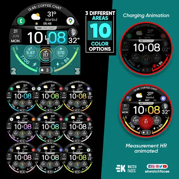 Digi Dash Clock - Watch Face screenshot 7