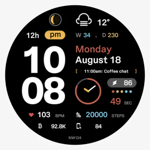 NW124: Digital watch face screenshot 7
