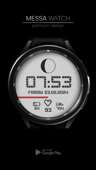 Minimal Pixel Watch Face Moon screenshot 3
