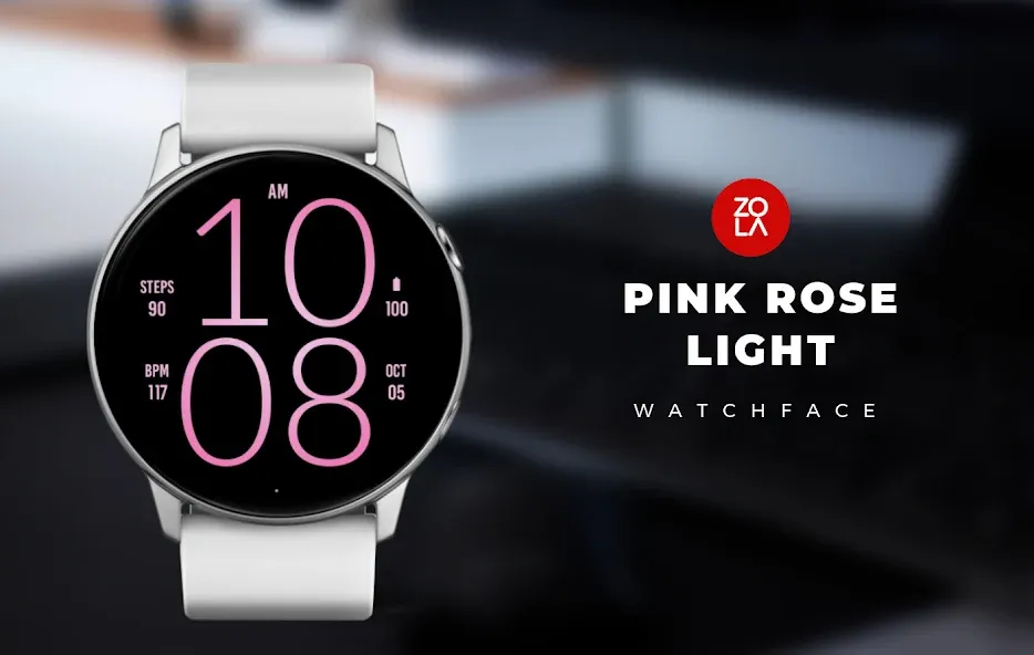 Pink Rose Light Watch Face screenshot 1