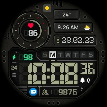 SH101 Watch Face, WearOS watch screenshot 13