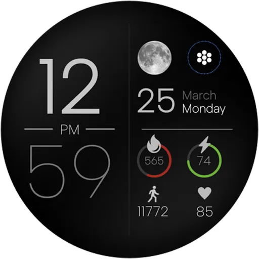 Minimal Digital Watch Moon Pro screenshot 19