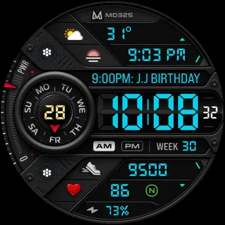 MD325 Digital Sport Watch Face screenshot 16