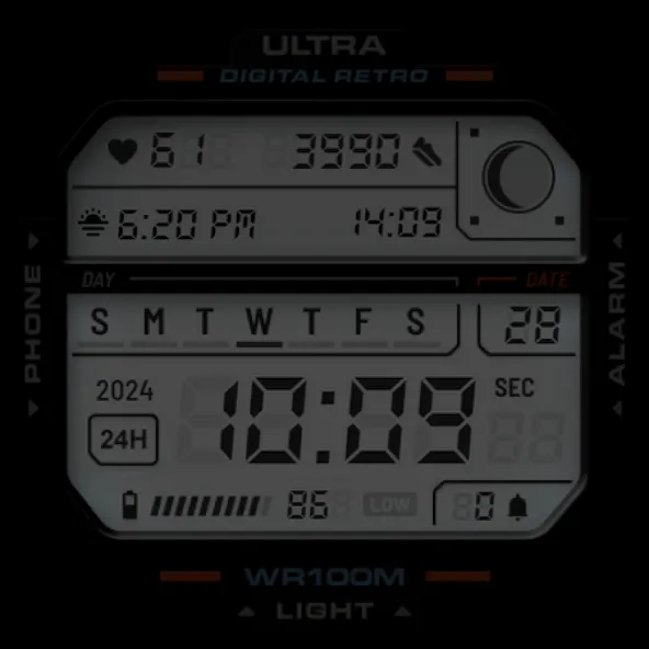 ULTRA Digital Retro watch face screenshot 13