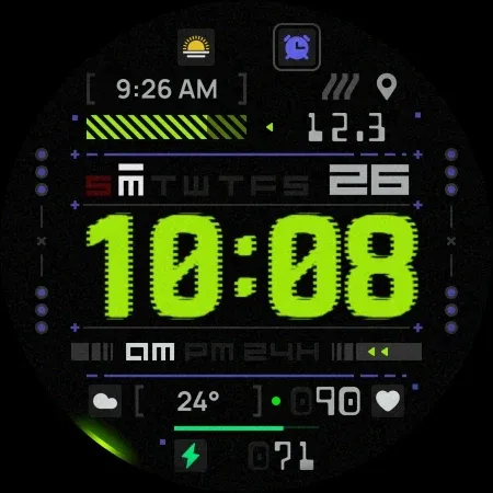 SH077 Watch Face, WearOS watch screenshot 13