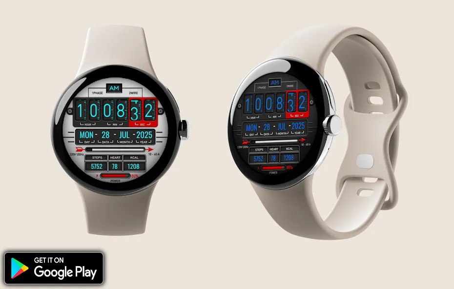 Digital Fliptime Watch face screenshot 4