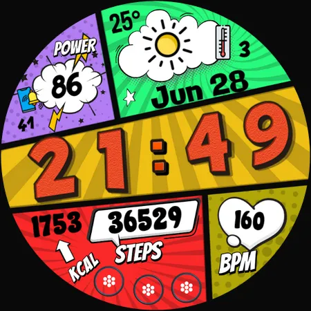 Comic Wooo Digital Watch Face screenshot 39