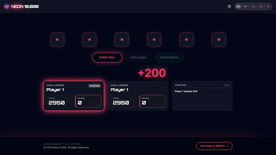 Offline 10000 Dice Neon Farkle screenshot 20