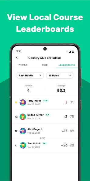 Leaderboard Golf screenshot 1