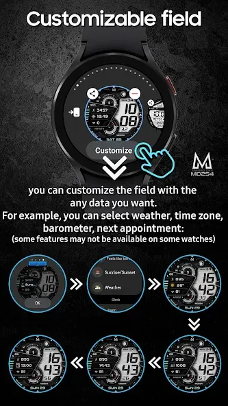 MD254 Digital watch face screenshot 4
