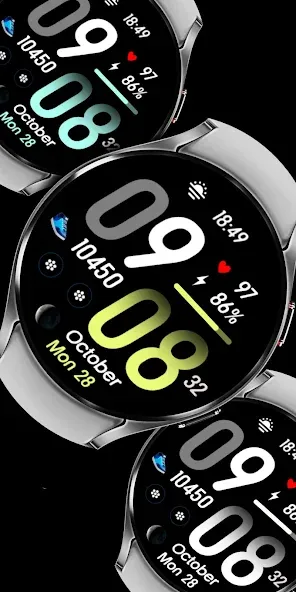 BIG BOLD Digital time face E42 screenshot 2