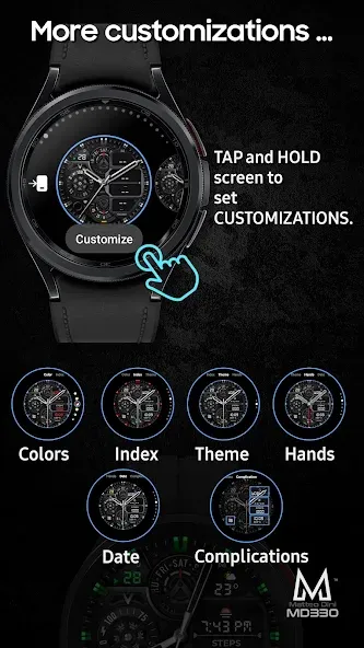 MD330 Analog Watch Face screenshot 7