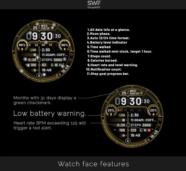 Digital Watch Face: DIGI 4 screenshot 4