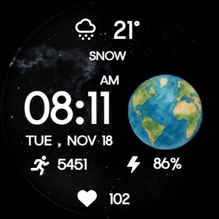 Earth Galaxy WatchFace screenshot 20