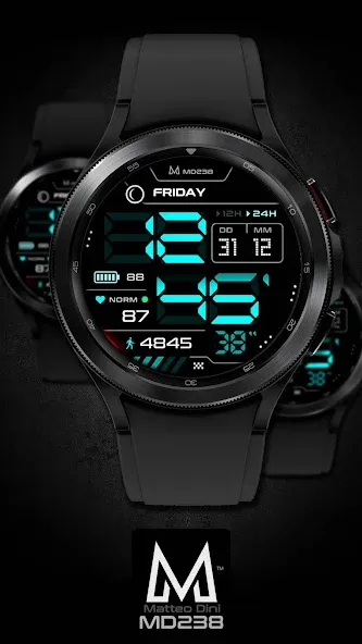 MD238 Digital watch face screenshot 1