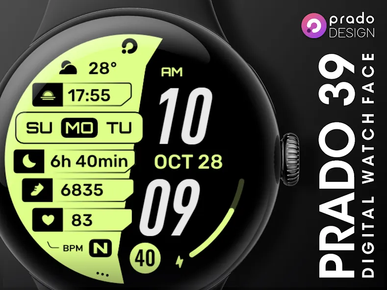 PRADO 39 Digital Watch Face screenshot 7