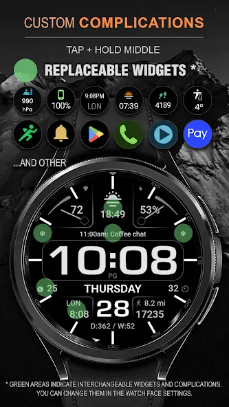 WFP 232 Stylish watch face screenshot 3