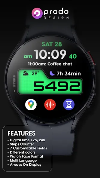 PRADO 73 Digital Watch Face screenshot 2