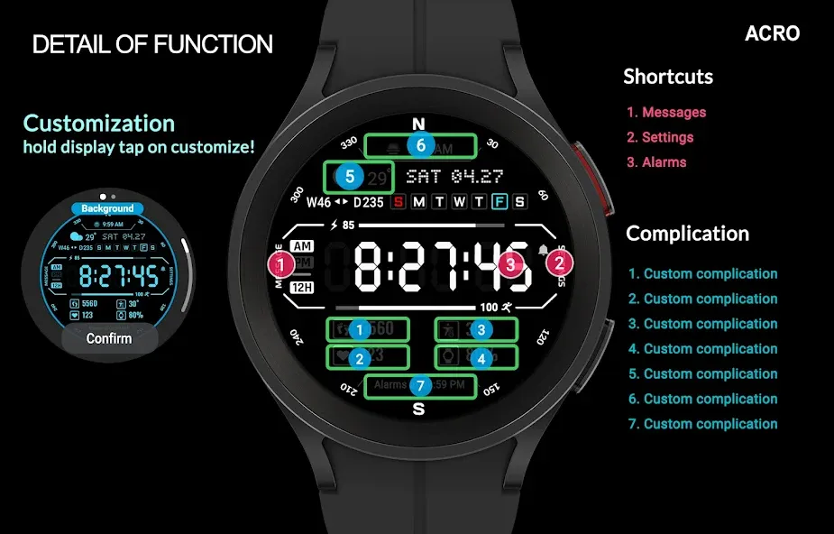 ACRO Perfect BW Watchface screenshot 4
